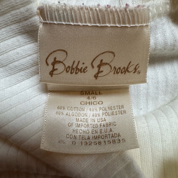 Women’s Bobbie Brooks Ribbed Turtleneck Tee; Off White/Cream; Size S (4/6) - Picture 2 of 3